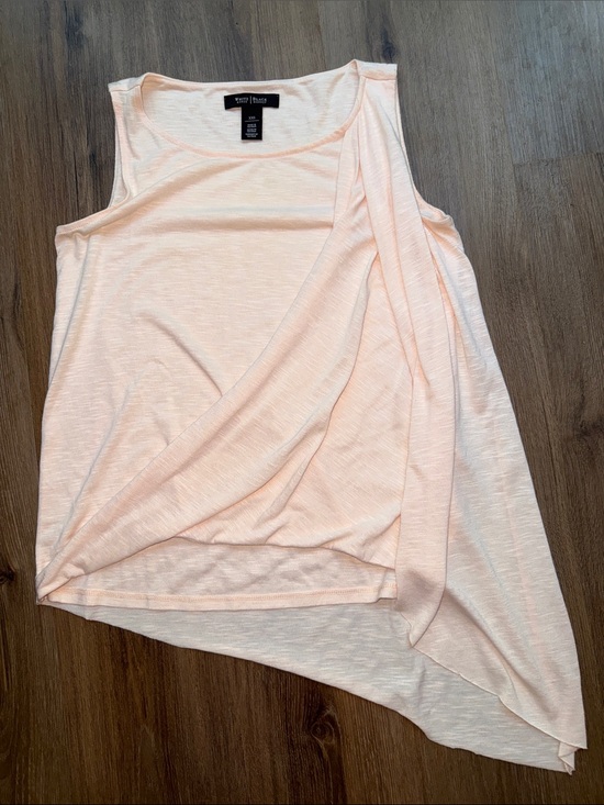 White House Black Market Tops - White House Black Market Light Pink Asymmetrical Draped Tank